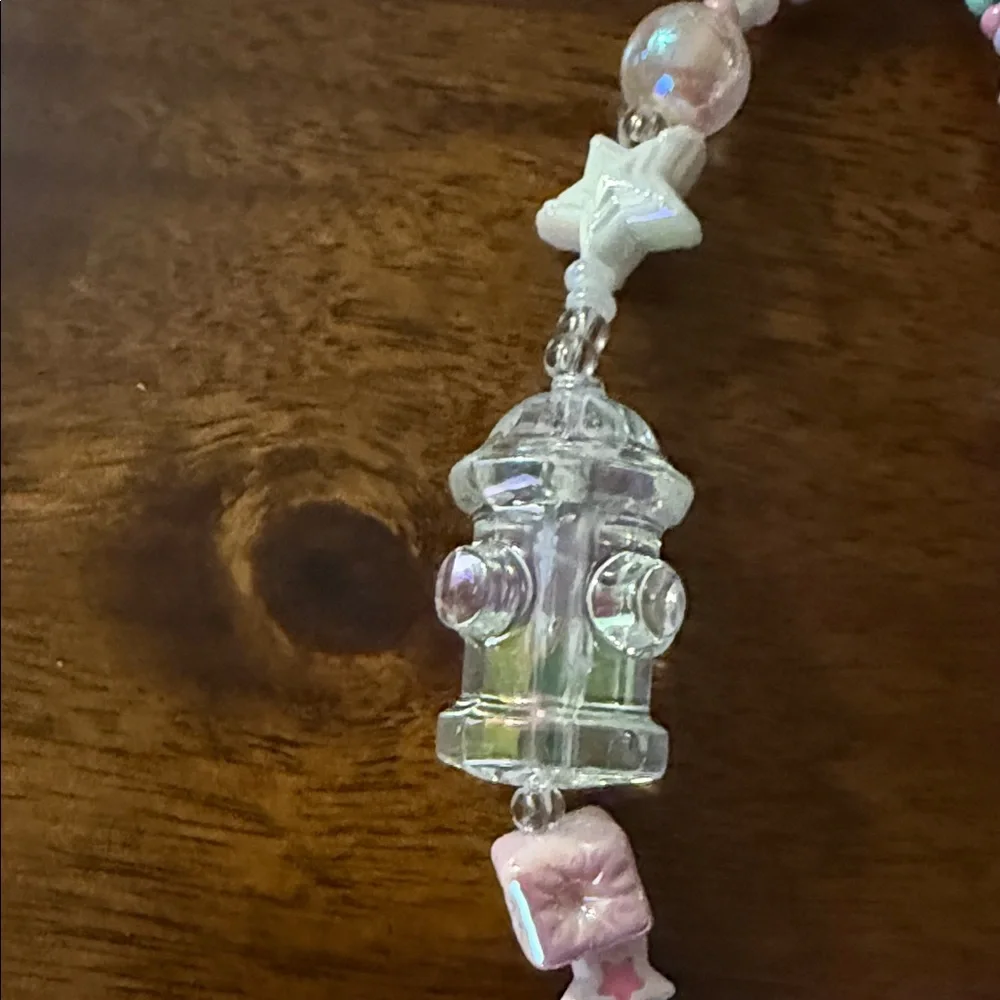 Pastel Beaded keychain with Character Charm‎